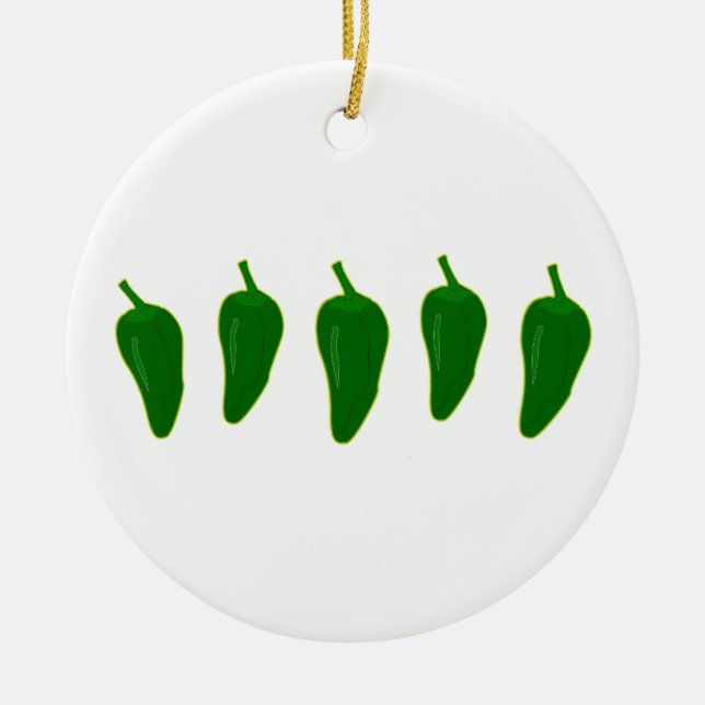 Jalapeno (Jalapeño) Peppers Logo Ceramic Tree Decoration (Front)