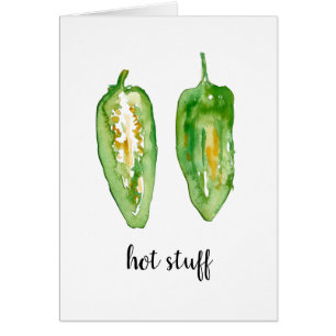 Jalapeño Watercolor Print Greeting Card