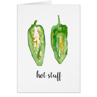 Jalapeño Watercolor Print Greeting Card