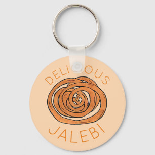 Jalebi South Asian Indian Mithai Sweet Snack Food Key Ring