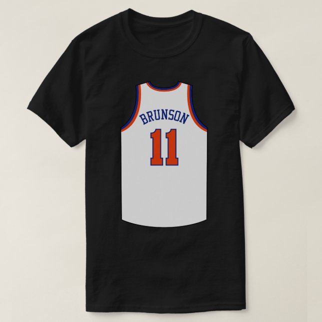 Jalen Brunson New York Jersey White Qiangy T-Shirt (Design Front)