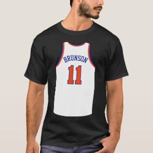 Jalen Brunson New York Jersey White Qiangy T-Shirt