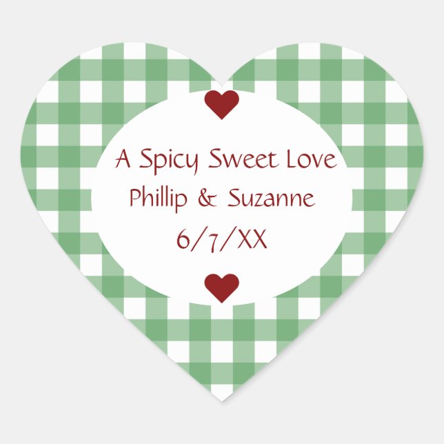 Jalepeno Jelly Wedding Favour Jar Sticker Labels (Front)