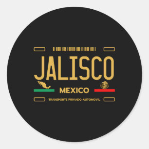 Jalisco Mexico License Plate Aesthetic Jalisco Classic Round Sticker