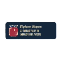 Jam Jar Illustration Navy Blue Return Address