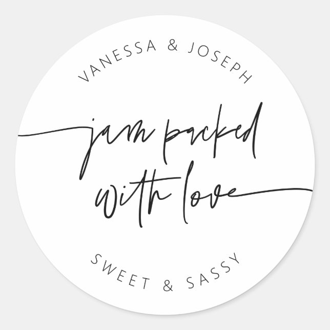 Jam Jar Label Wedding Favour Product Sticker G400 (Front)