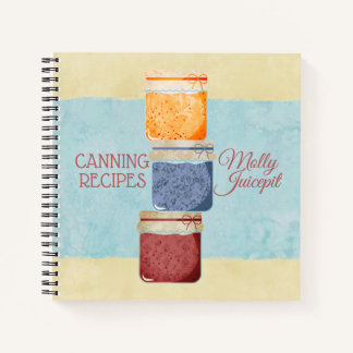 Jam jars home canning personalised cookbook recipe notebook