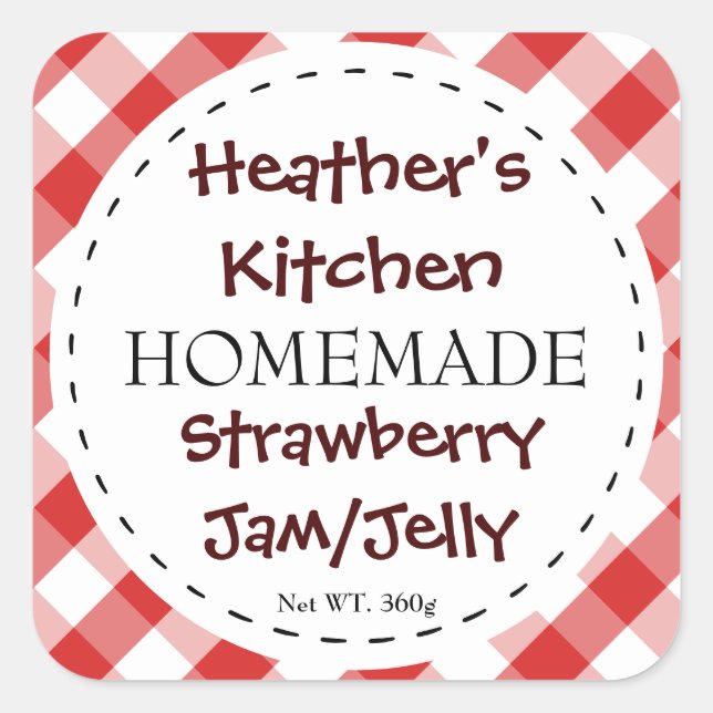 Jam/Jelly Square Checked Stickers (Front)