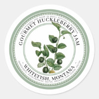 Jam Label with Native Huckleberries Illustration
