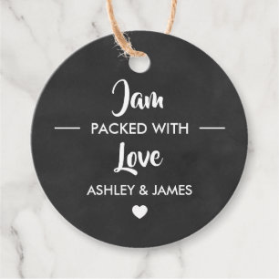 Jam Packed With Love Gift Tags, Wedding Chalkboard Favour Tags