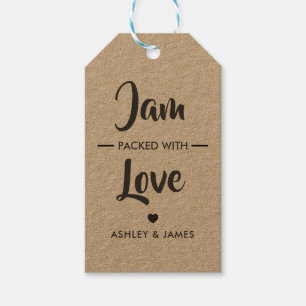 Jam Packed With Love Gift Tags, Wedding Tag, Kraft Tags