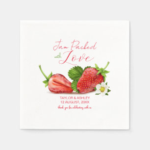 Jam Packed with Love Strawberry Fruit Wedding Napkin