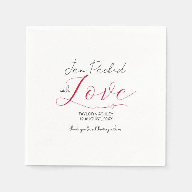 Jam Packed with Love Wedding Napkin (Front)
