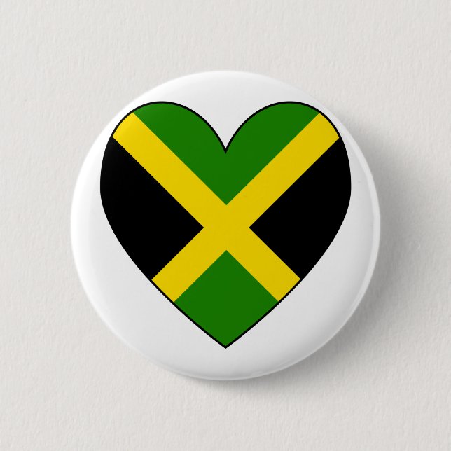 Jamacian Heart Flag 6 Cm Round Badge (Front)