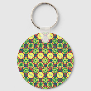 Jamahiri ® Libya Africa Pattern Key Ring
