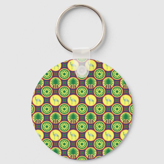 Jamahiri ® Libya | Africa Pattern Key Ring (Front)