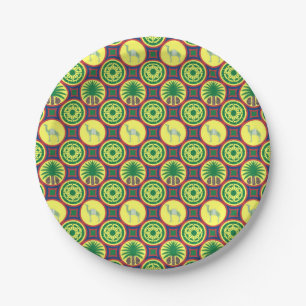 Jamahiri ® Libya Africa Pattern Paper Plate