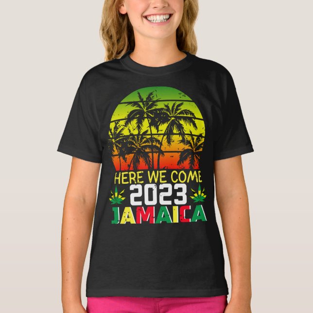 Jamaica 2023 Here We Come Girl T-Shirt (Front)