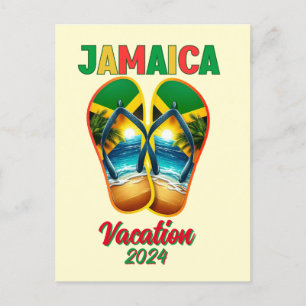 Jamaica 2024 Flip Flop Vacation Tropical Beach  Postcard