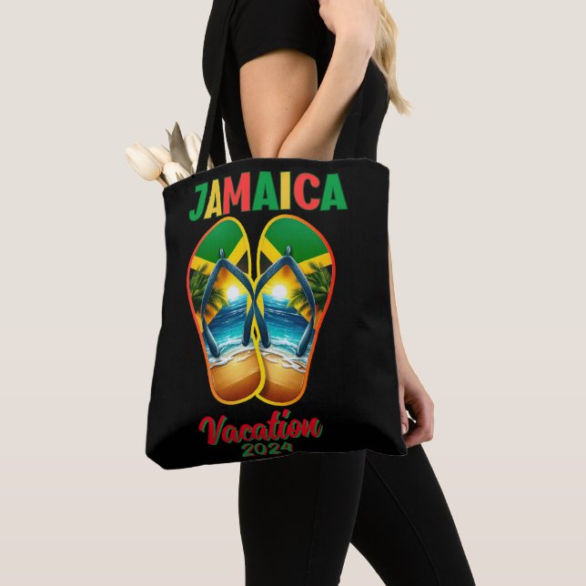 Jamaica 2024 Flip Flop Vacation Tropical Beach  Tote Bag (Close Up)