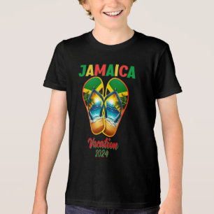 Jamaica 2024 Flip Flop Vacation Tropical Beach Tri-Blend Shirt