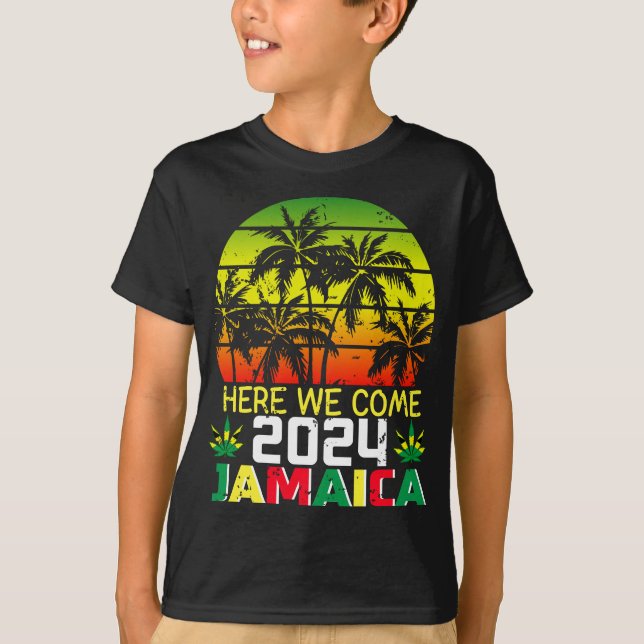 Jamaica 2024 Here We Come Boy T-Shirt (Front)