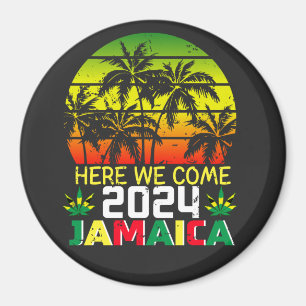 Jamaica 2024 Here We Come Circle Magnet