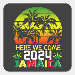 Jamaica 2024 Here We Come Square Sticker