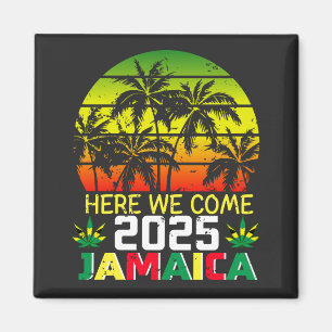 Jamaica 2025 Here We Come Square Magnet