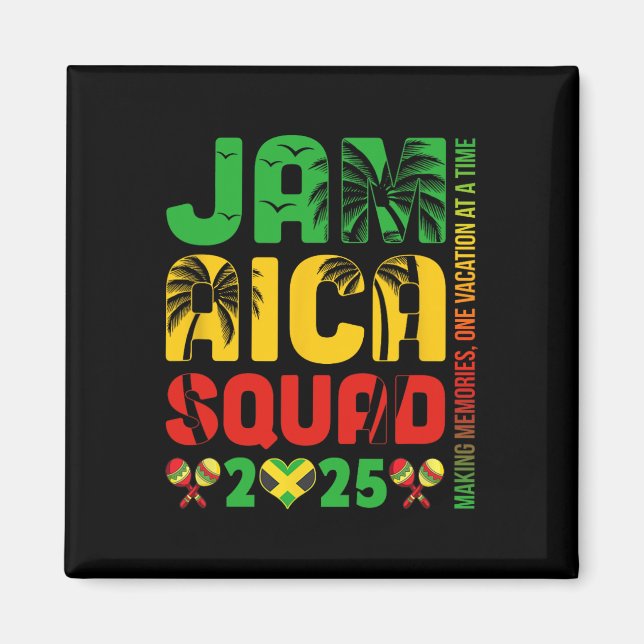 Jamaica 2025 Vacation Trip Matching Family Squad G Magnet (Front)