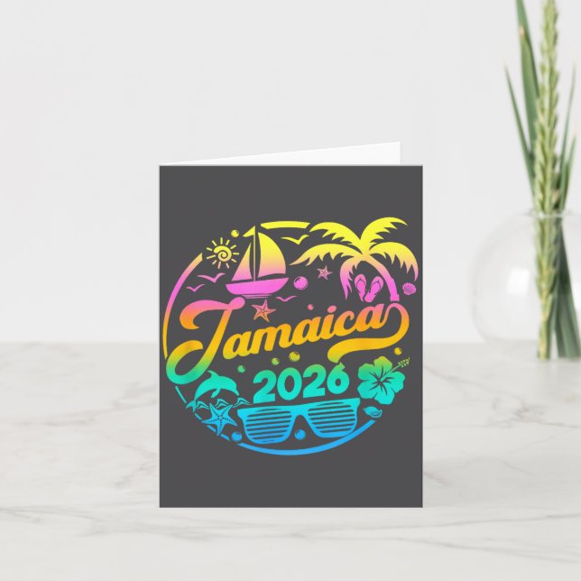 Jamaica 2026 Family Vacation Beach Matching Group  Card (Front)