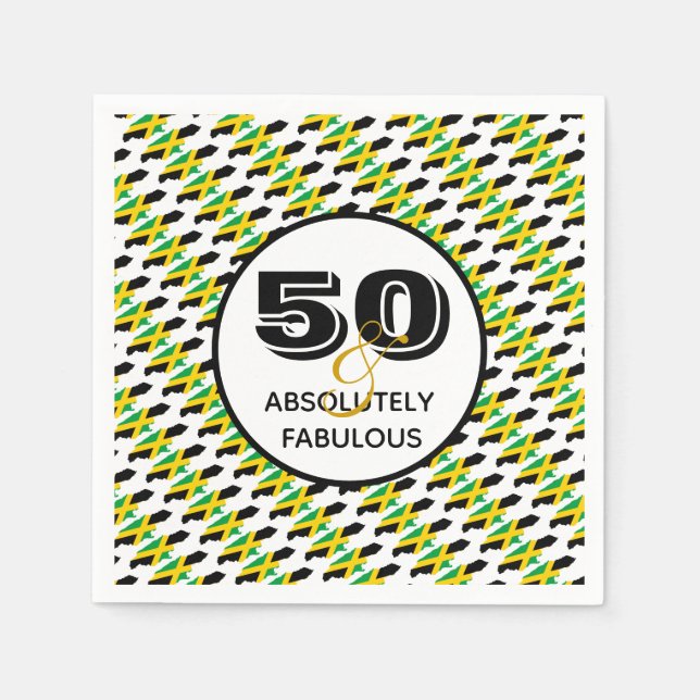 JAMAICA 50 Absolutely Fabulous Party Paper Napkin (Front)