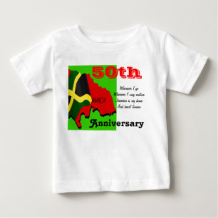 Jamaica 50th anniversary baby t-shirts
