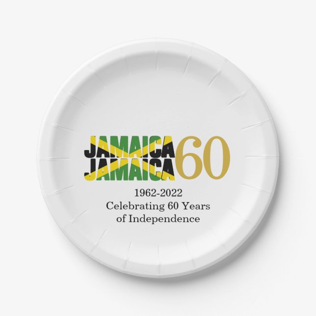 JAMAICA 60th Anniversary Independence Paper Plate (Front)