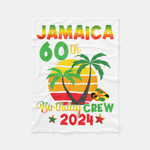 Jamaica 60th Birthday Crew 60 Year Old Girls Trip Fleece Blanket