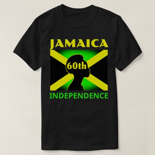 Jamaica 60th Celebration Jamaican Flag Independenc T-Shirt (Design Front)