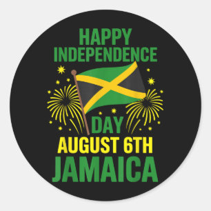 Jamaica 63rd Independence Day Proud Jamaican Flag Classic Round Sticker