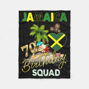 Jamaica 70th Birthday Crew 70 Year Old Girls Trip Fleece Blanket