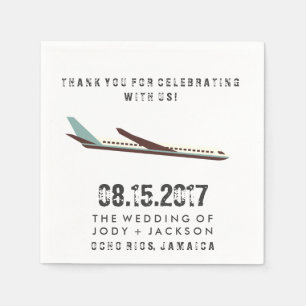 Jamaica Aeroplane Destination Wedding Napkins