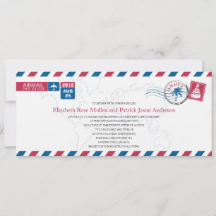 Jamaica Airmail Wedding Invitation