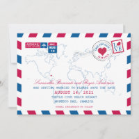 Jamaica AirMail Wedding Save the Date