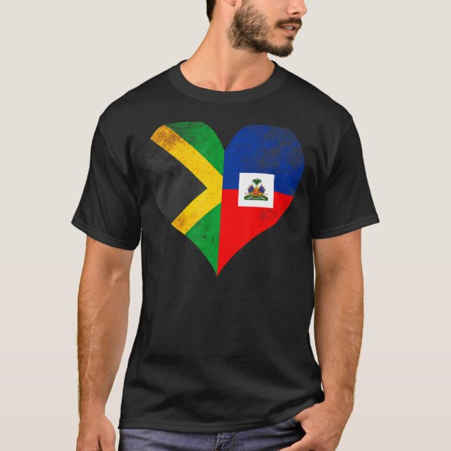 Jamaica And Haiti Flag 2 T-Shirt (Front)
