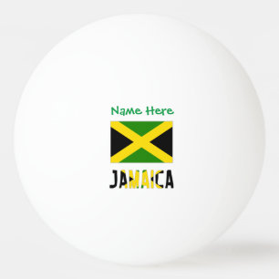Jamaica and Jamaican Flag Green Personalisation Ping Pong Ball