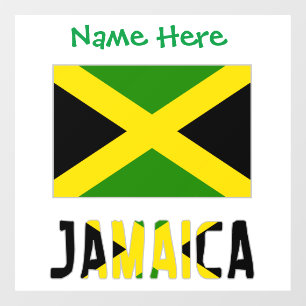 Jamaica and Jamaican Flag Green Personalisation Window Cling