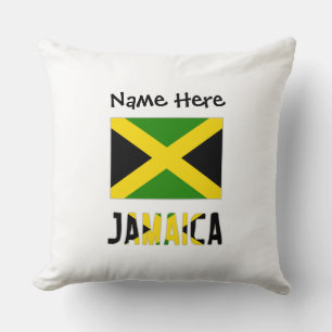 Jamaica and Jamaican Flag Personalised  Cushion
