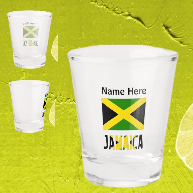 Jamaica and Jamaican Flag Personalised  Shot Glass (Creator Uploaded)