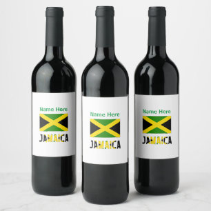 Jamaica and Jamaican Flag Personalised Wine Label