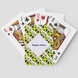 Jamaica and Jamaican Flag Tiled with Your Name Playing Cards