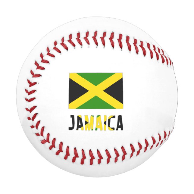 Jamaica and Jamaican Flag with Your Name Baseball (Front Left)