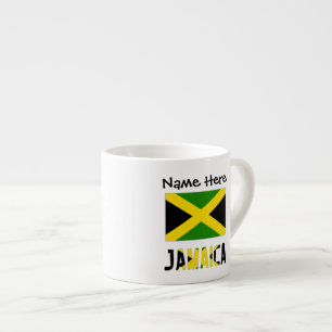 Jamaica and Jamaican Flag with Your Name Espresso Cup